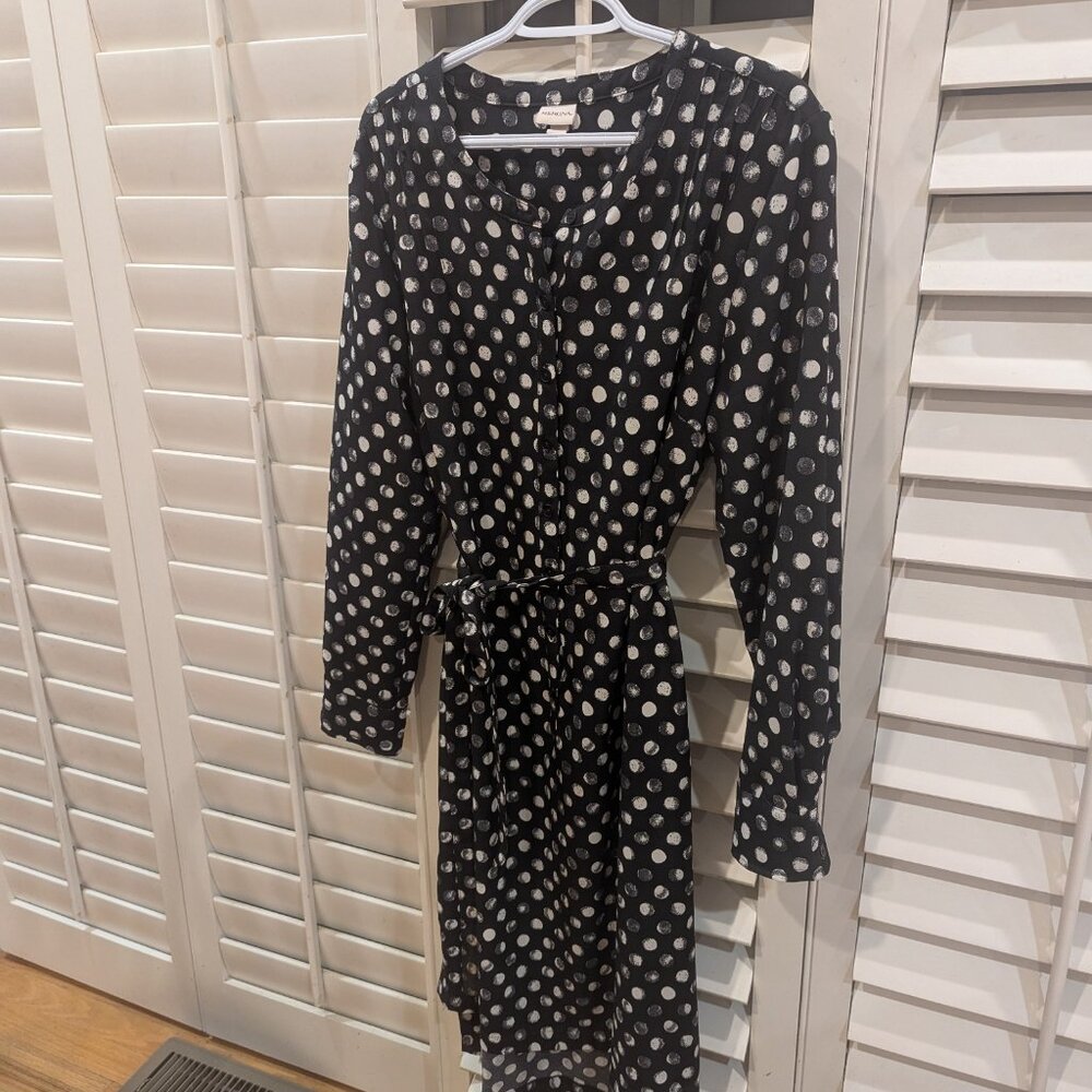 WOMENS MERONA BLACK & WHITE DOTS DRESS